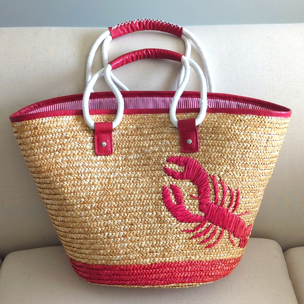Woven Lobster Beach Bag